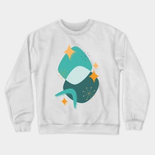 Mid-Century Atomic Age Abstract 17 in teal and orange Crewneck Sweatshirt